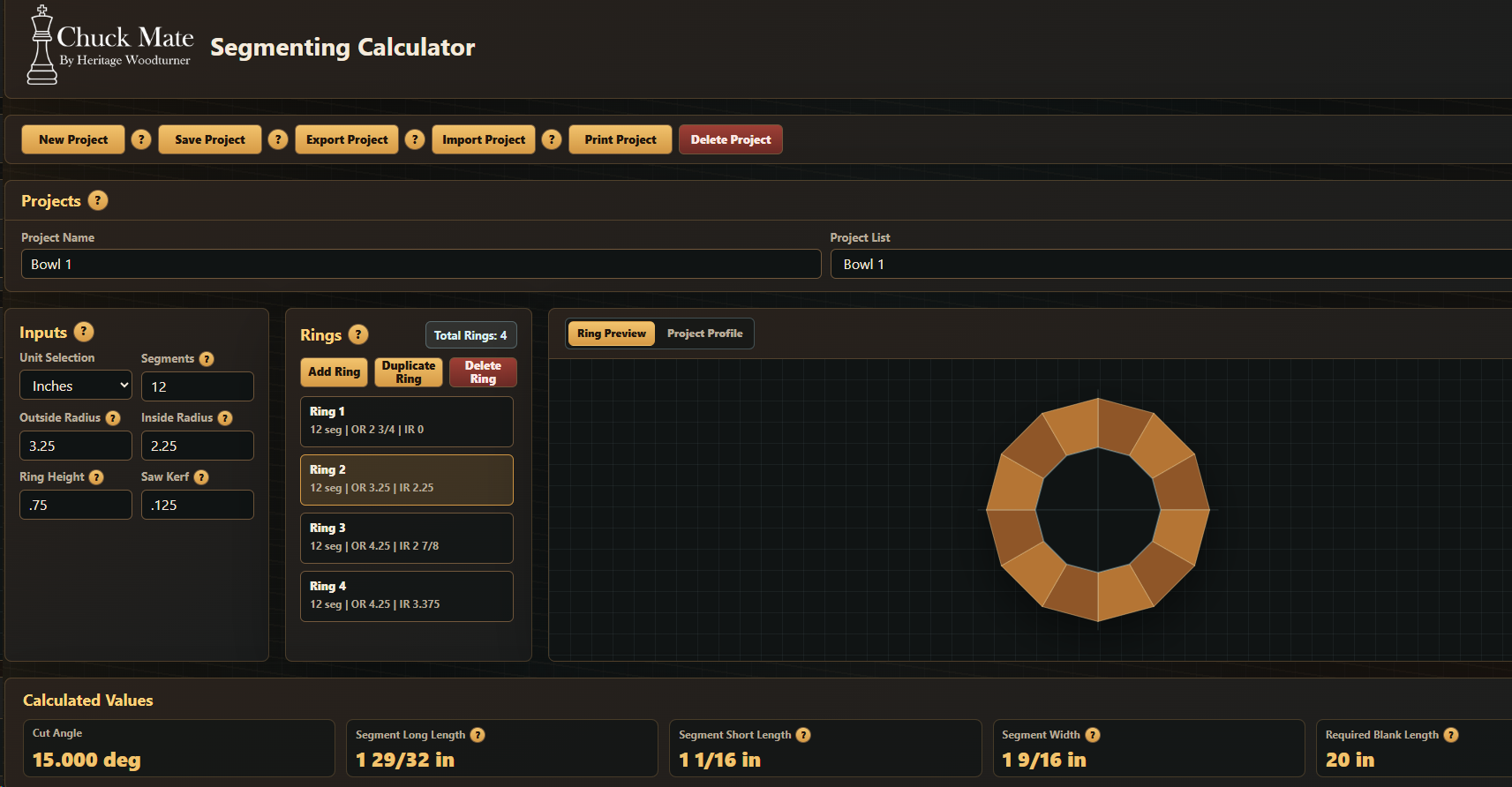 Screen shot image of app
